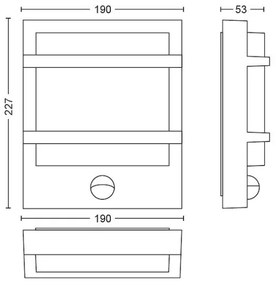 Aplică LED de exterior cu senzor Philips PETRONIA LED/3,8W/230V IP44