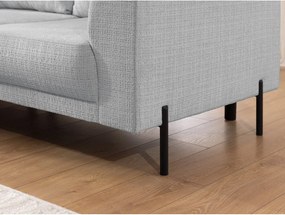 Colțar gri deschis cu tapițerie din chenille (cu colț pe partea stângă/în formă de ”L”) Mauris – Ropez