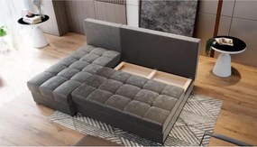 OFERTA Canapea coltar extensibila roz ZENA, reversibila calitatea II