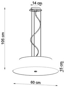 Lustră pe cablu VEGA 5xE27/60W/230V d. 60 cm neagră Sollux SL.0766