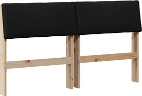 vidaXL Tăblie tapițată Negru 140 cm Lemn de pin masiv