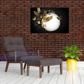 Tablou - Bile cu motive aurii (90x60 cm)