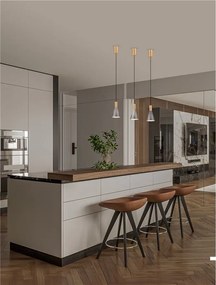 Pendul LED modern, Metal, Sticla, Fumuriu, Voi