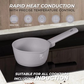 Oală pentru sos 16 cm, 1.2 L Berlinger Haus Taupe Collection BH 8087, cu strat antiaderent titan, ideală pentru încălzire și rețete rapide