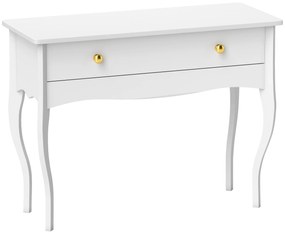 HOMCOM Masă de Toaletă Elegantă cu Sertar Spațios din Lemn Alb 100x40x74 cm | Aosom Romania