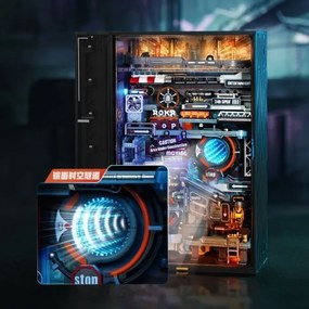 Puzzle mecanic 3D din pistă pentru bile de sticlă RoboTime Orașul trecutului