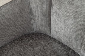 Set de 2 scaune pivotante, Metal Negru, Chenille Gri, AVIGNON A-46469 VC