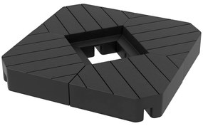 Outsunny Set de 4 Greutăţi pentru Umbrelă din HDPE cu Efect de Lemn, 80x80x13 cm, Negru | Aosom Romania