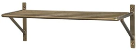 Etajeră de perete din metal, cu caneluri decorative, finisaj alamă antichizată, Arles