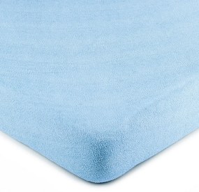 Cearșaf de pat 4Home, din bumbac frotir albastru deschis, 90 x 200 cm, 90 x 200 cm
