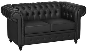 HOMCOM Canapea 2 Locuri Confortabilă, Piele Sintetică, 160x84x80 cm | Aosom Romania