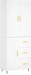 vidaXL Dulap înalt, alb, 69,5x34x180 cm, lemn compozit