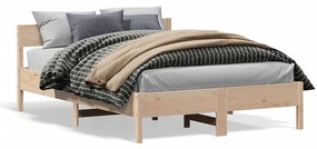 842742 vidaXL Cadru de pat cu tăblie, 160x200 cm, lemn masiv de pin