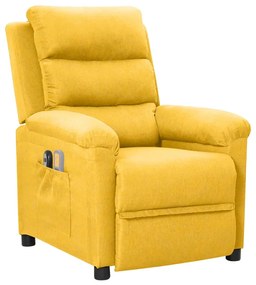 3098986 vidaXL Fotoliu de masaj electric, galben, material textil