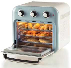 Friteuza cuptor cu aer cald Ariete VINTAGE 4632/05, 1400W, 16 L, Pana la 230°C, Timer, Cos rotativ, Alb/Albastru