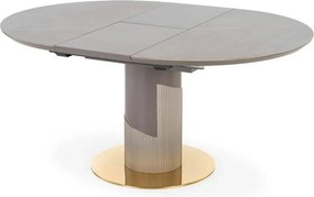 Masa eleganta living MUSCAT, gri cu efect marmura/auriu, 120/160x120x7