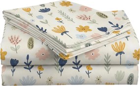 Cearsaf din bumbac pentru patut FLORI DREAM colorat 110x160 cm