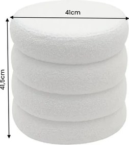 Taburete cu spatiu de depozitare, VOGUE 40cm boucle alb