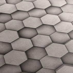 Tablou - Hexagoane design beton (cu ceas) (90x30 cm)