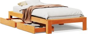 vidaXL Cadru pat fără saltea, maro ceruit, 90x190 cm, lemn masiv pin