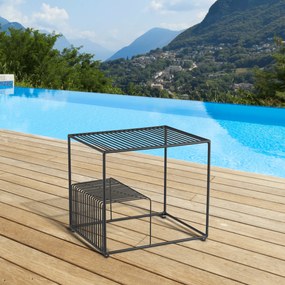 Măsuţă portabilă, negru/metal, WILOV