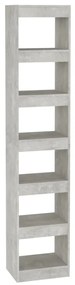 811641 vidaXL Bibliotecă/Separator cameră, gri beton, 40x30x198 cm