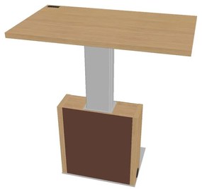 Masă de conferință reglabilă Verno+ S 120 x 70 cm, stejar deschis / maro