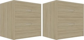 vidaXL Noptiere, 2 buc., stejar sonoma, 40x30x40 cm, lemn prelucrat