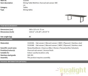 Masa design LUX Melchior bronz, 300cm 112634 HZ