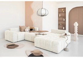 Colțar modular crem extensibil/cu spațiu de depozitare (cu colț pe partea stângă) Lulu – Miuform