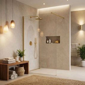 Paravan de dus Rea Flexi Transparent / Gold 130