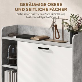 HOMCOM Dulap pentru pantofi slim cu 2 sertare rabatabile, Capacitate 15 perechi de pantofi, 83x24x90.5 cm, Gri | Aosom Romania