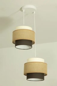 Brilagi - Lustră suspendată pe cablu RESNA, 2xE27/60W/230V, Ø 30 cm, bej/negru
