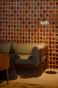 Lampadar metal stil retro cu abajur ajustabil MARTINICA negru, bej