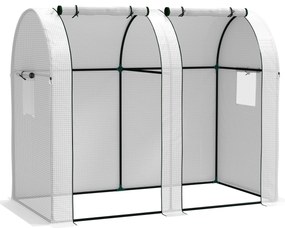Outsunny Seră de grădină 1,8 m² seră pentru roșii 2 uși cu fermoar 4 ferestre cu fermoar acoperiș PE 135 g/m² alb | Aosom Romania