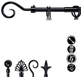 Galerie de metal neagra VALANCE LOOP