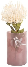 Vază roz din sticlă (înălțime 15 cm) Bird On Branch – PT LIVING