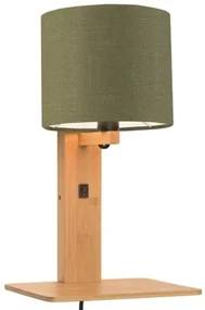 Aplica cu raft din bambus si abajur din tesatura in, Andes natur/ verde