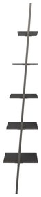 Raft inclinat cu 5 niveluri, negru, 64x34x185,5 cm 1, Negru, 64 x 34 x 185.5 cm