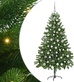 vidaXL Brad de Crăciun cu 300 LED cu suport Verde 180 cm PE