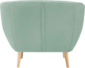Fotoliu cu tapițerie din catifea Mazzini Sofas Sardaigne, verde mentol