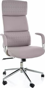 Scaun birou Q-03, gri, piele ecologică, 64x48x119 cm