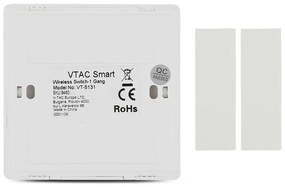 Intrerupator simplu Wireless Smart, 10A, protectie IP54, alb, V-TAC