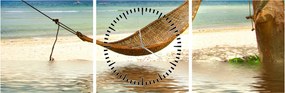 Tablou - Relax la plajă (cu ceas) (90x30 cm)