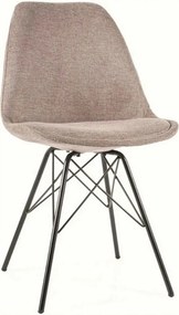 Scaun KEN, bej/negru, stofa clasica/metal, 49x40x85 cm