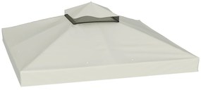 Outsunny 3 x 3 m Ersatzdach pentru pavilion, panza de inlocuire a pavilionului cu gauri de scurgere a apei, UPF30+, Protectie solara, Gri deschis | Aosom Romania