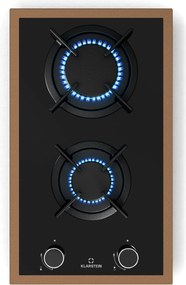 Klarstein Plită pe gaz Lumiflame, 2 arzătoare, cadru din cupru, aprindere electrică, 4,2 kW