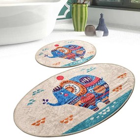 Set 2 covorase de baie Chilai Home 359CHL2395, Tesatura catifea 100% antibacteriana, Multicolor