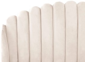 Pat matrimonial 140 cm Alise (catifea bej) (cu somieră). 1077500