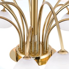 Candelabru 15 brate elegant design modern OPALDESIGN, auriu mat